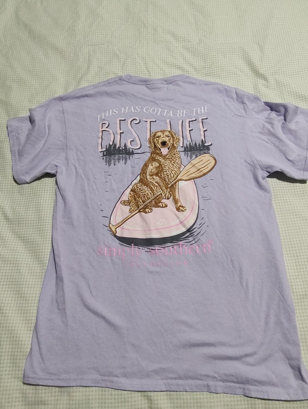 Simply Southern Lavender Dog Graphic Tee - Golden Retriever Design